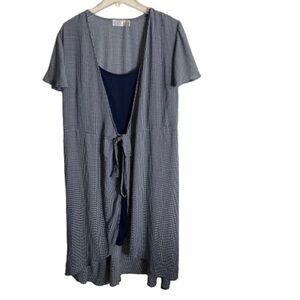 Women’s Time and Tru Blue & White Plaid Lightweight Dress Size Large 12-14!